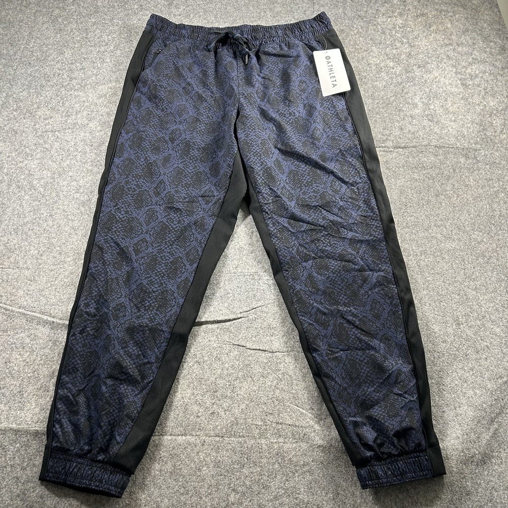 Athleta Pants Womens 12 Brooklyn Jogger Python Snakeskin Blue Print Stretch